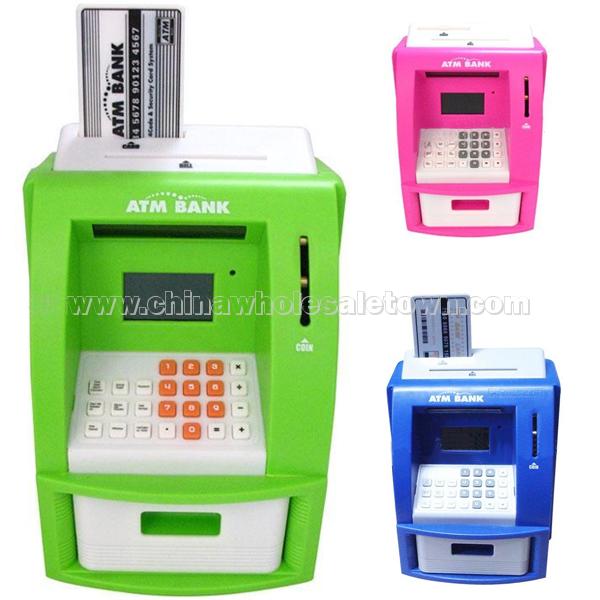 Mini ATM Bank Coin Cash Money Coin Safe Box