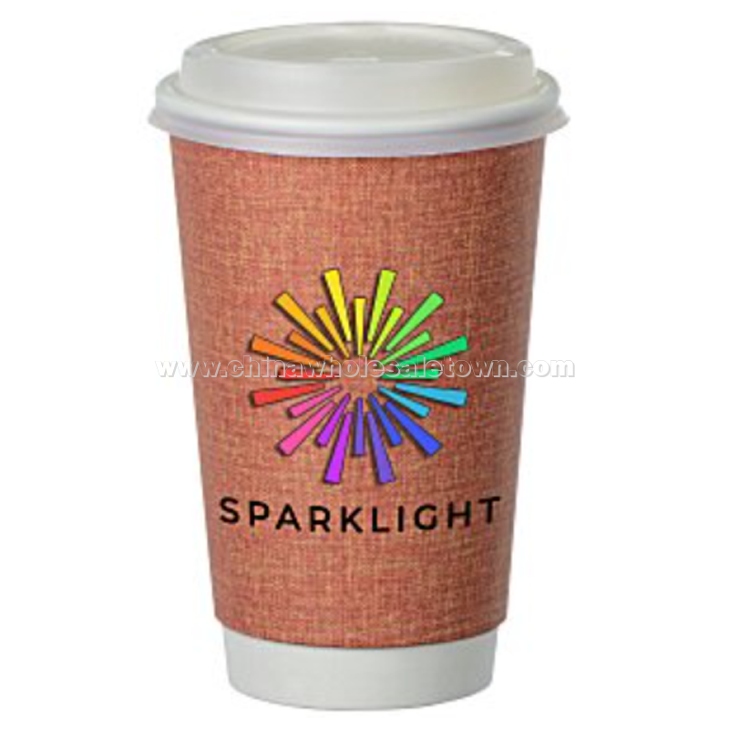 Ridge Full Color Insulated Paper Cup with Lid- 16 oz.