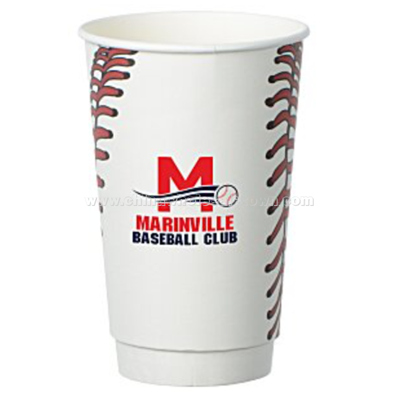 Baseball Full Color Insulated Paper Cup- 16 oz.