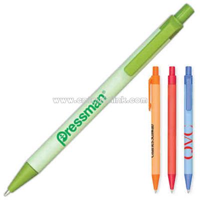 Retractable ballpoint pen made of recycled paper with clip