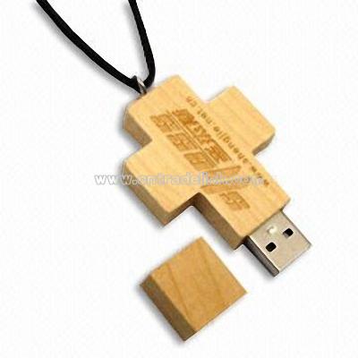 32GB Wooden Cross USB Flash Drive