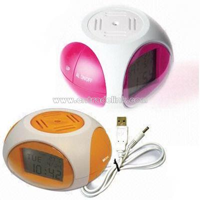 USB Air Purifier and Thermo Alarm Clock with ABS Case