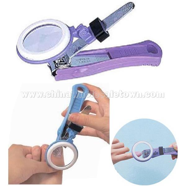 Baby Blue Healthy Magnifier Magnifying Glass Nail Clipper Cutter